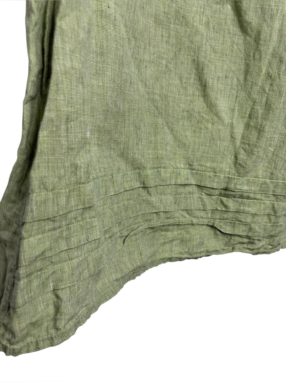 Flax Linen Green Sleeveless Tank Top Tunic Size Large Lagenlook Minimalist - Picture 3 of 10